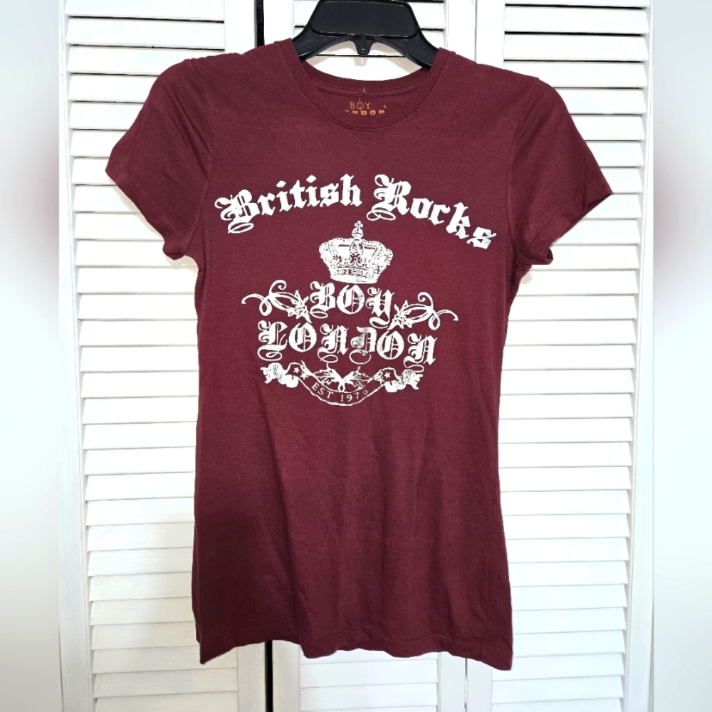 BOY LONDON Women's L Cap Sleeve Tee NEW